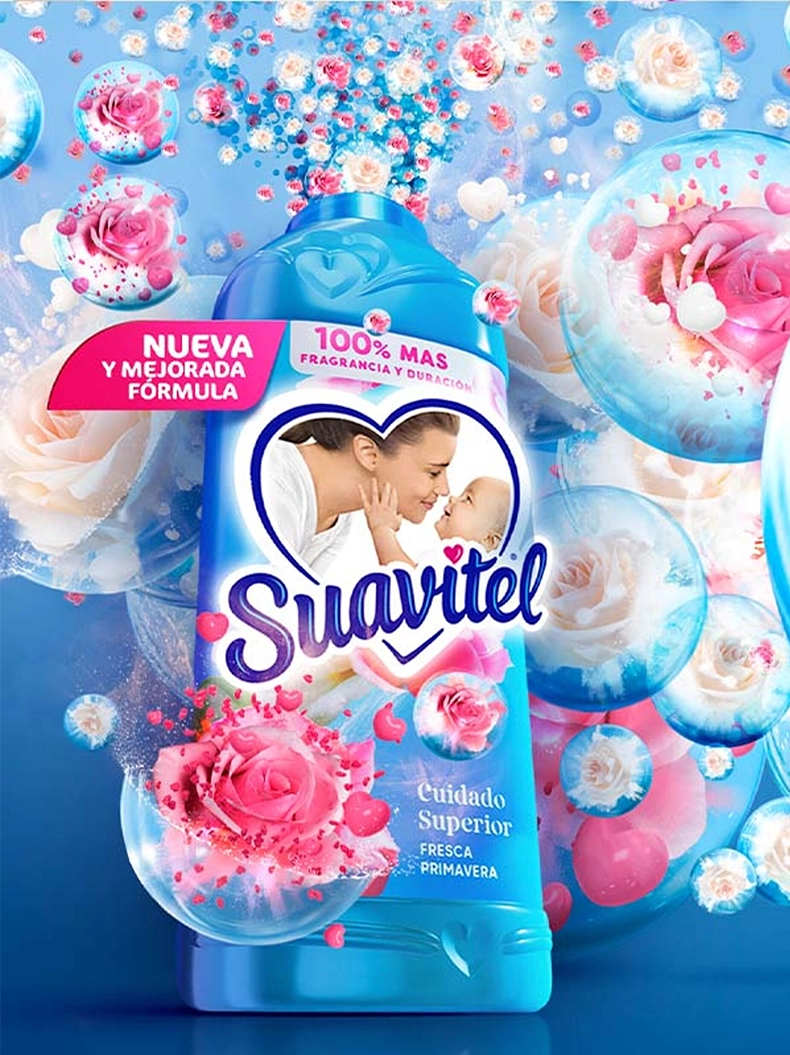 Close-up of one bottle of Suavitel. (photo)